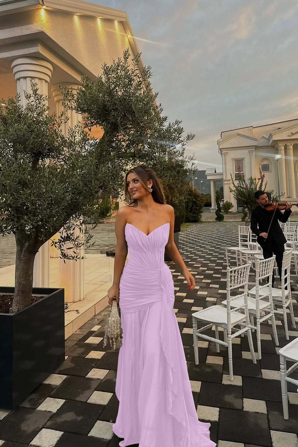 Green Mermaid Prom Dress Sleeveless Sweetheart Ruffled Formal Dress