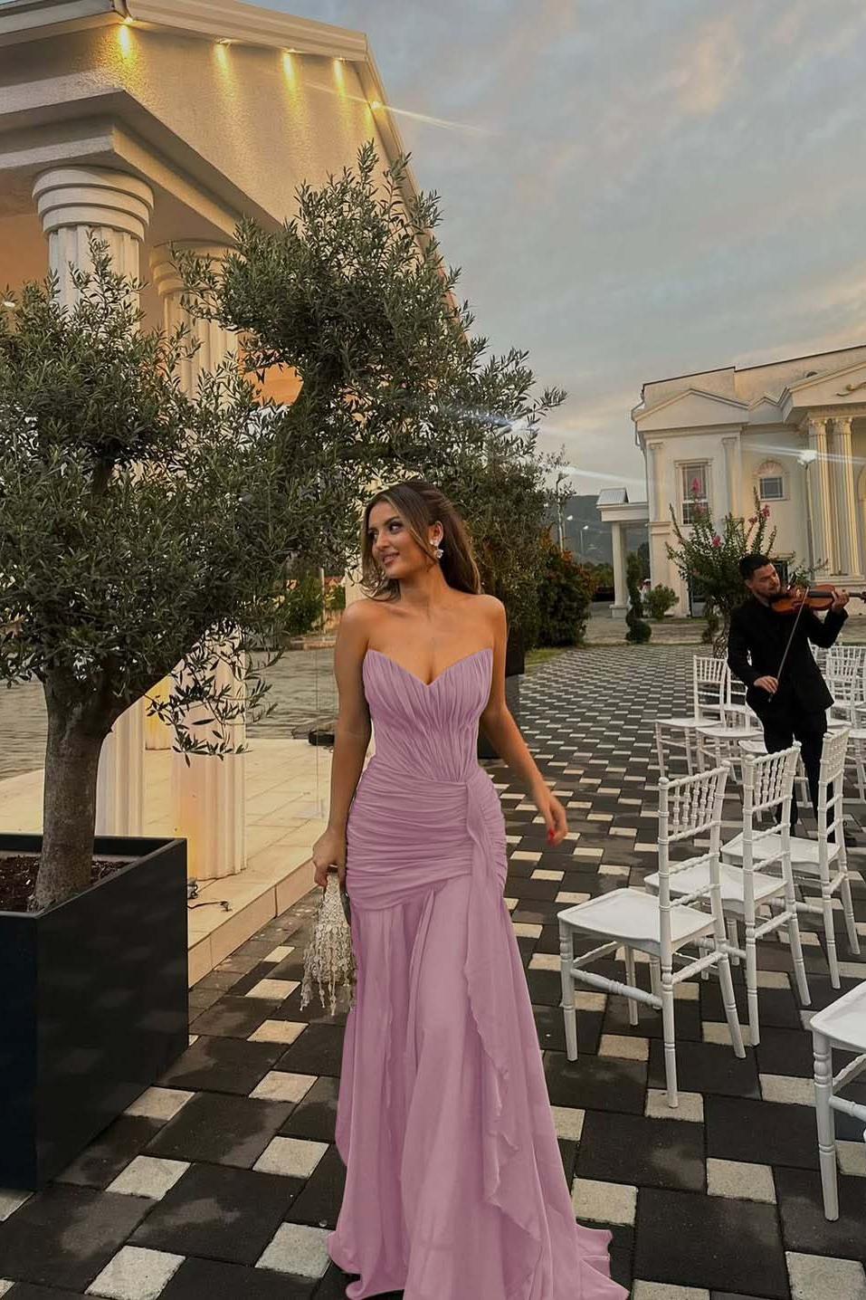 Green Mermaid Prom Dress Sleeveless Sweetheart Ruffled Formal Dress