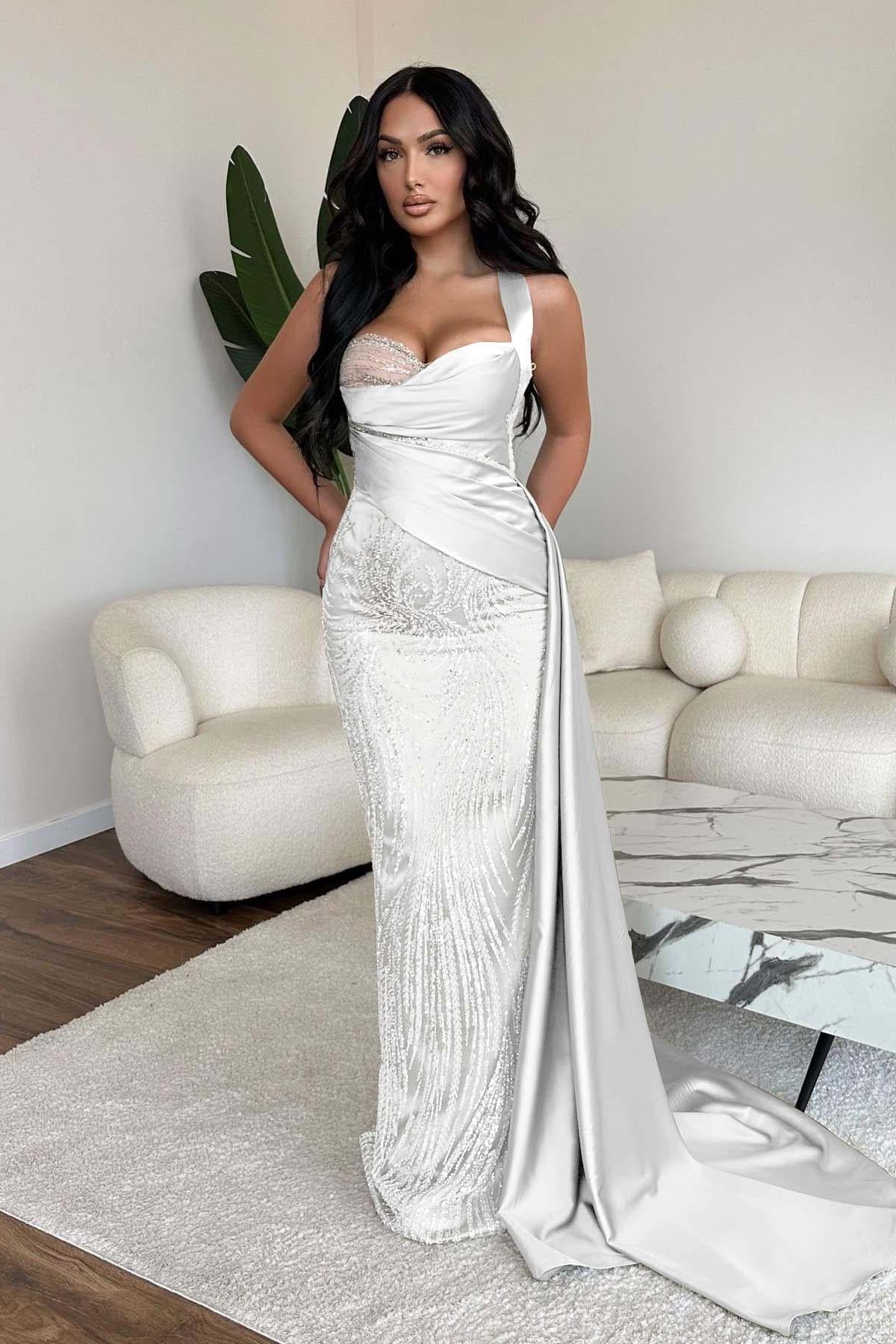 Green Mermaid Prom Dress Sweetheart Sequined Formal Dress