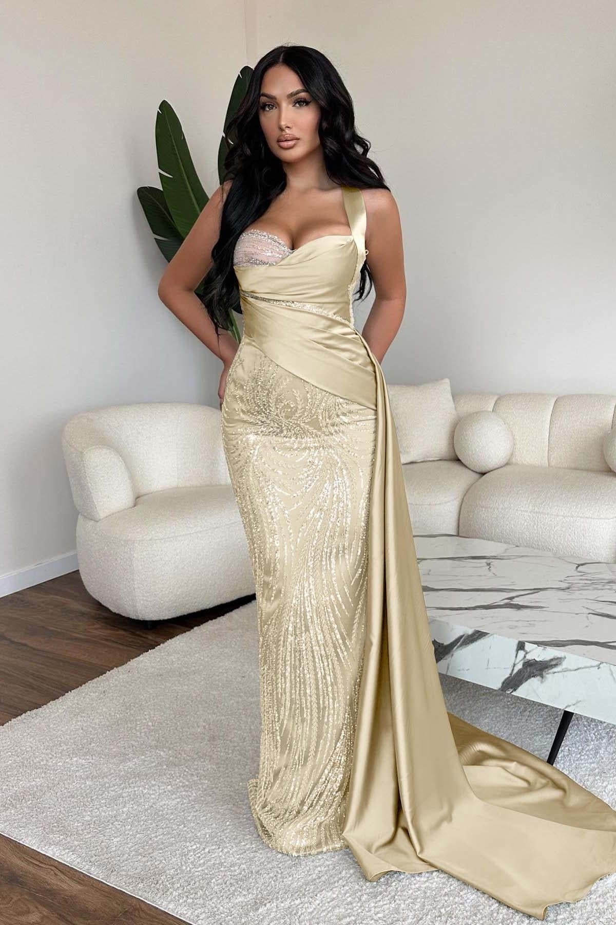 Green Mermaid Prom Dress Sweetheart Sequined Formal Dress