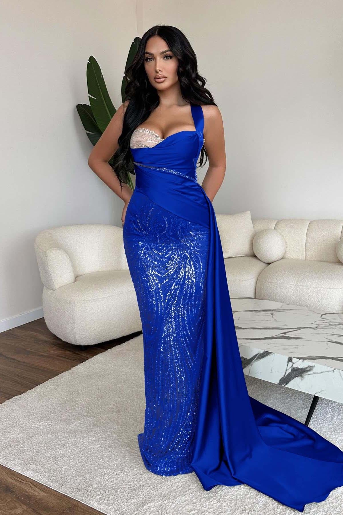 Green Mermaid Prom Dress Sweetheart Sequined Formal Dress