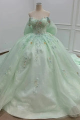 Green Quinceanera Dress Party Beading Ball Gown Bridal Dress