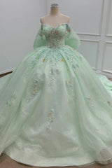 Green Quinceanera Dress Party Beading Ball Gown Bridal Dress