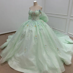 Green Quinceanera Dress Party Beading Ball Gown Bridal Dress