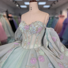 Green Quinceanera Dress Sweet 15 Evening Dress Crystal Sleeveless Ball Gown Beading Sweet 16 Dress