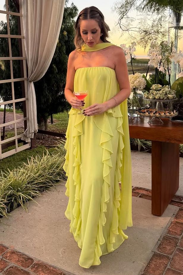 Green Sheath/Column Prom Dress Sleeveless Ruffled Strapless Formal Dress