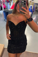 Grey Homecoming Dress Pink Homecoming Dress Sequin Corset Tight Short Prom Dress