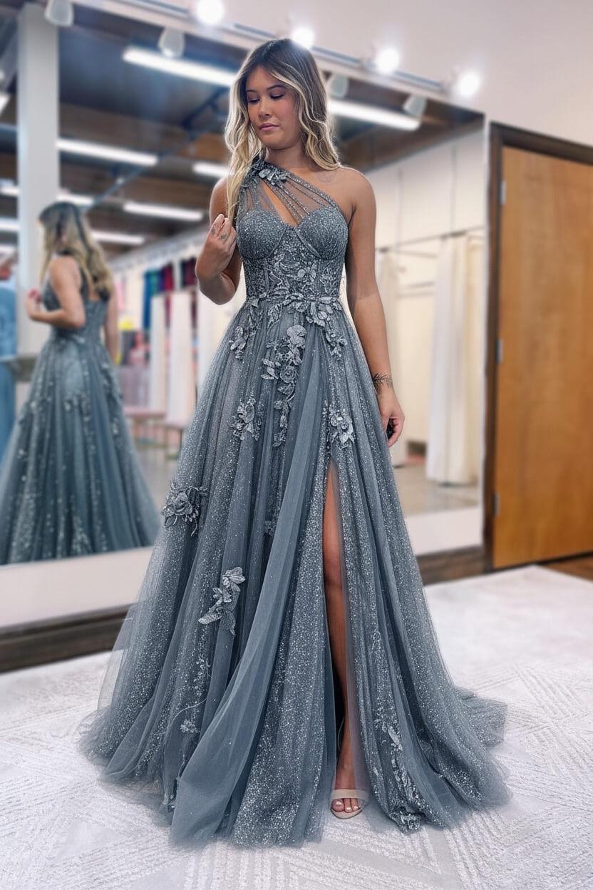Elegant Black Evening Dress with Sheer Straps Beading and Slit