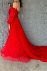 Pink Detachable Sleeves Cut-Out Long Prom Dress with Beading