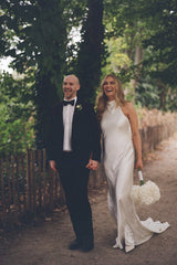 High Neck Beach Wedding Dress Backless Mermaid Boho Bridal Gown