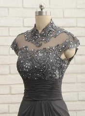 High Neck Long Sheath Column Gowns for the Mother of the Bride