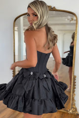 Homecoming Dress Corset Sweetheart A Line Short Prom Dress With Bow