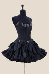Homecoming Dress Corset Sweetheart A Line Short Prom Dress With Bow