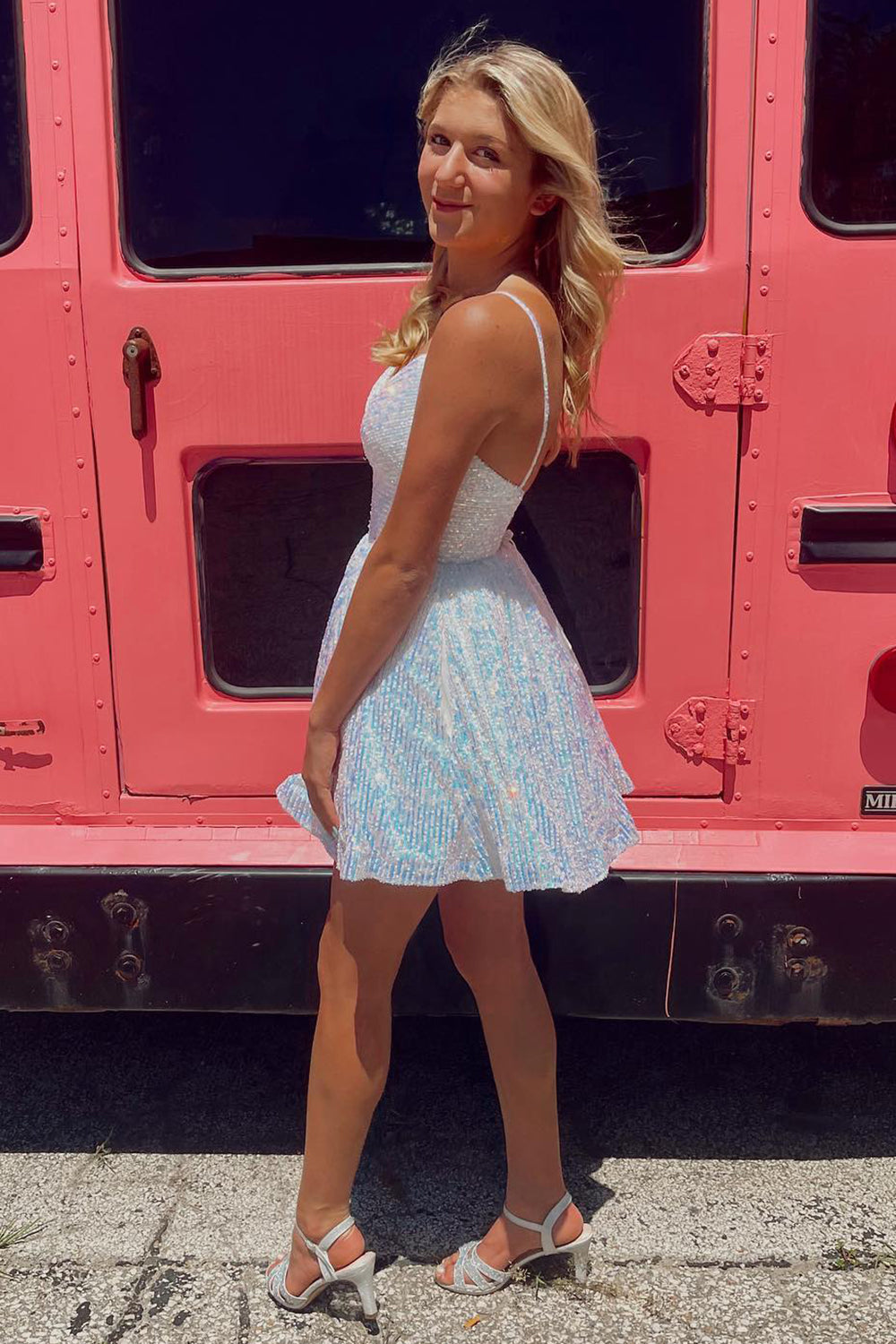 Homecoming Dress Sequin A-Line Short Prom Dress