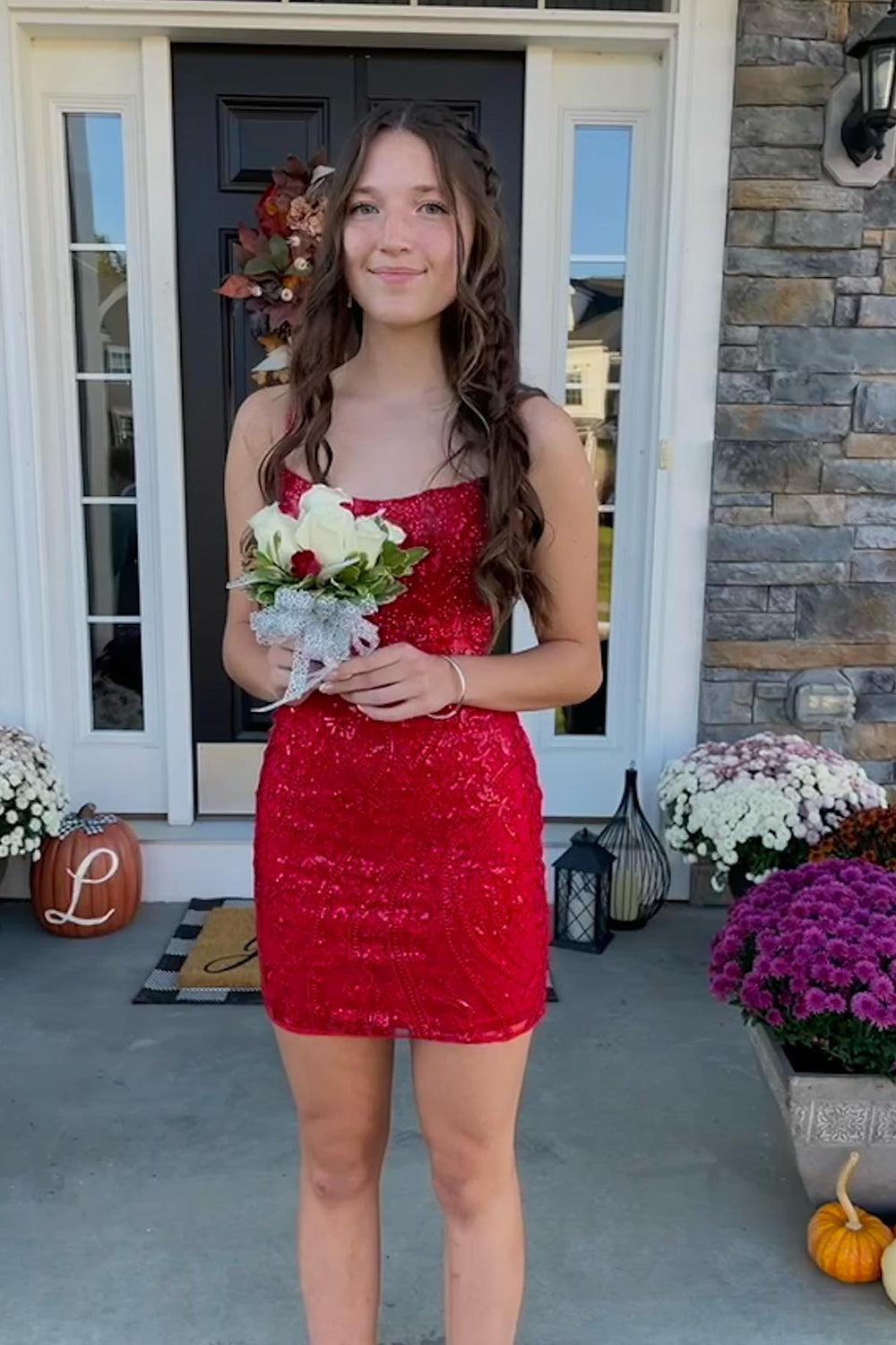 Homecoming Dress Sequin Tight Short Prom Dress