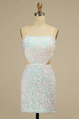 Homecoming Dress Sequined Backless Prom Dress