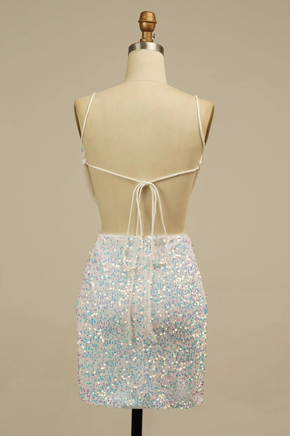 Homecoming Dress Sequined Backless Prom Dress