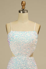 Homecoming Dress Sequined Backless Prom Dress