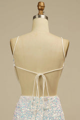 Homecoming Dress Sequined Backless Prom Dress