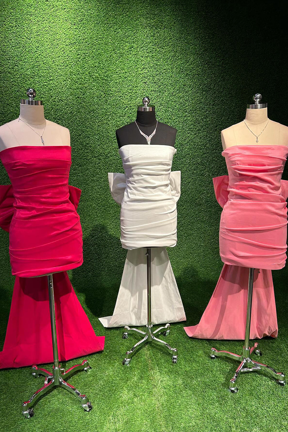 Homecoming Dress Strapless Tight Short Cocktail Dresses with Bowknot
