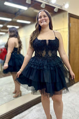 Hot Pink Homecoming Dress A Line Spaghetti Straps Corset Short Prom Dress