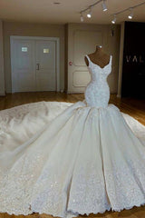 Ivory Mermaid/Trumpet Wedding Dress Appliques Bridal Dress