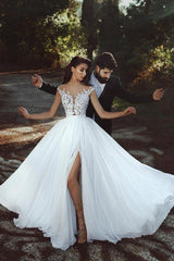 Ivory Organza Wedding Dress Appliques A Line Bridal Dress