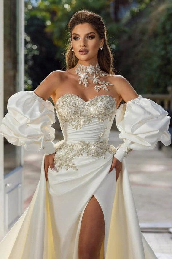 fit and flare holiday dresses Long Chiffon Boho Wedding Dress Sweetheart Backless, Diamond White / UK 22