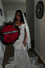 Ivory Off the Shoulder Prom Dress Mermaid Formal Dress with Beadings and Rhinestones