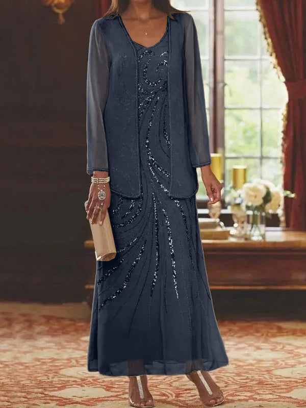 Jacketed Mother of the Bride & Groom Sheath Column Dresses with Sequins