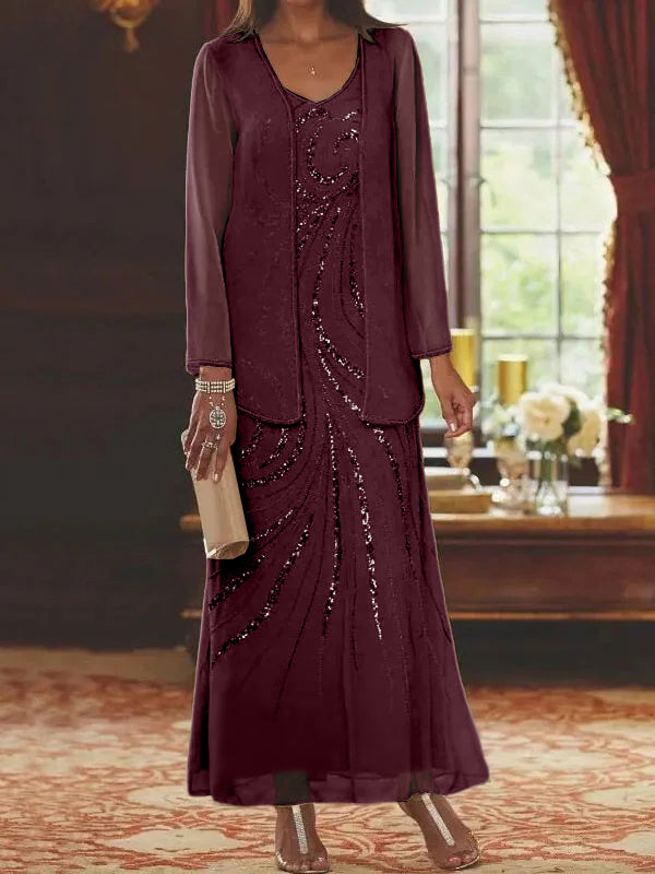Jacketed Mother of the Bride & Groom Sheath Column Dresses with Sequins