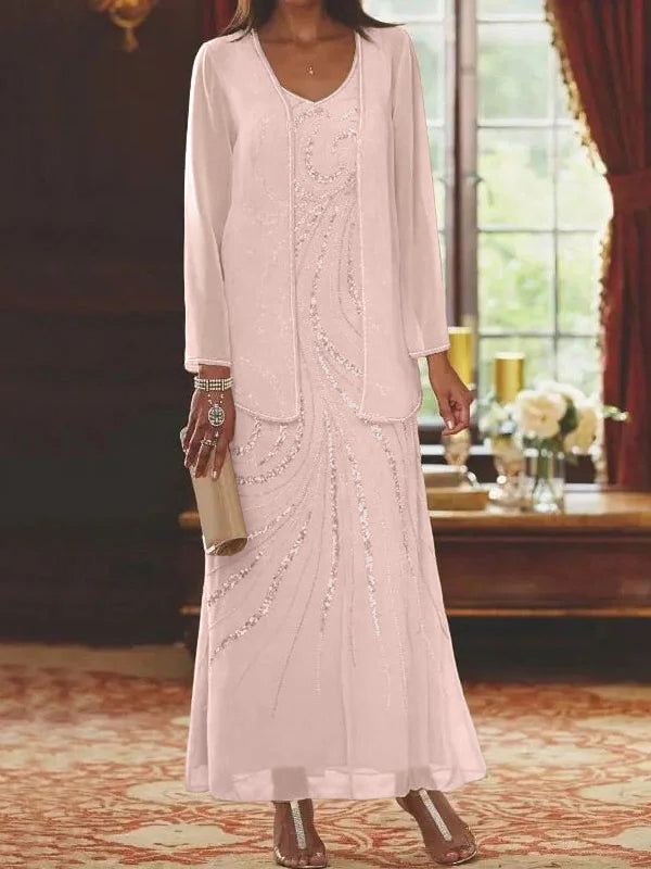 Jacketed Mother of the Bride & Groom Sheath Column Dresses with Sequins