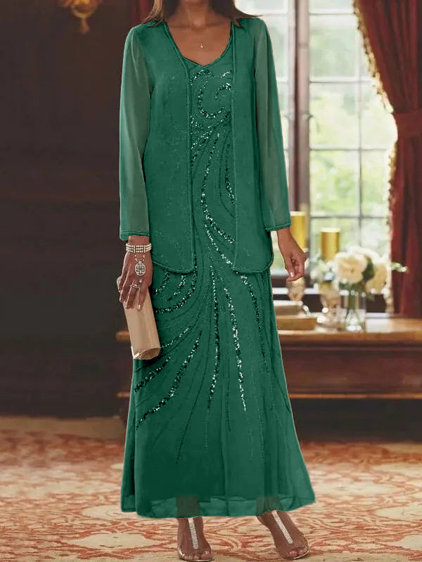 Jacketed Mother of the Bride & Groom Sheath Column Dresses with Sequins