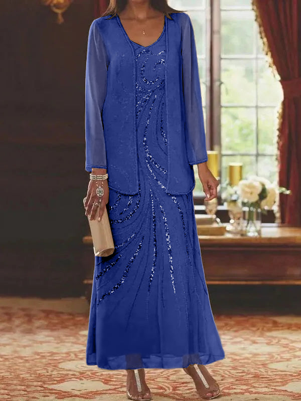Jacketed Mother of the Bride & Groom Sheath Column Dresses with Sequins
