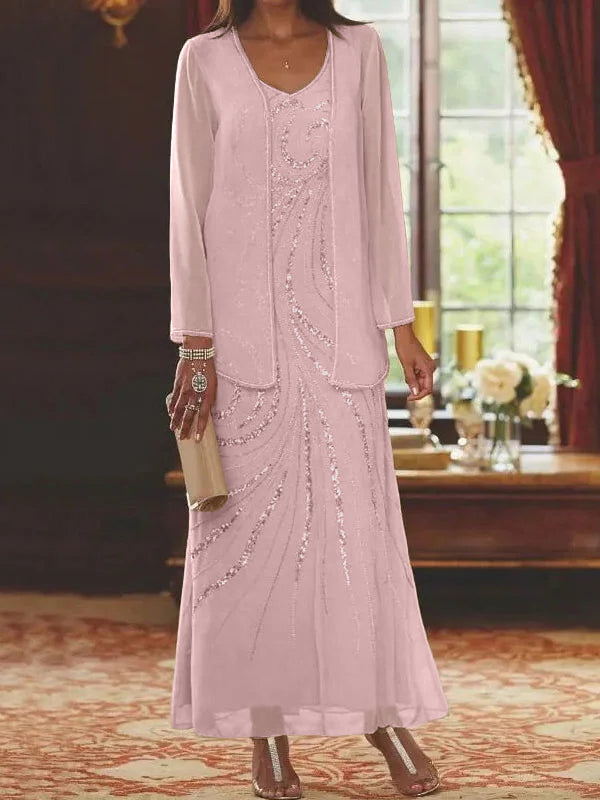 Jacketed Mother of the Bride & Groom Sheath Column Dresses with Sequins