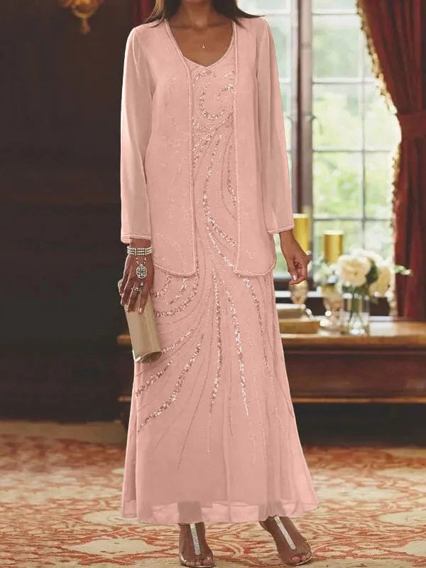 Jacketed Mother of the Bride & Groom Sheath Column Dresses with Sequins