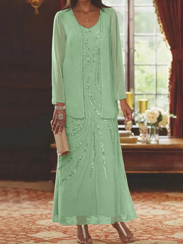 Jacketed Mother of the Bride & Groom Sheath Column Dresses with Sequins