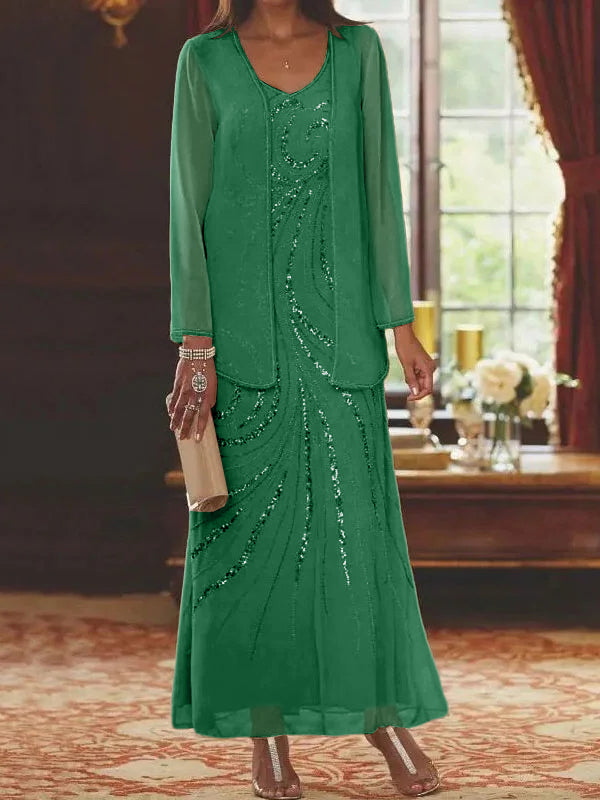 Jacketed Mother of the Bride & Groom Sheath Column Dresses with Sequins