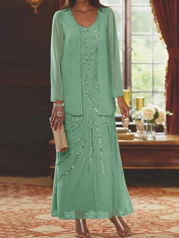 Jacketed Mother of the Bride & Groom Sheath Column Dresses with Sequins