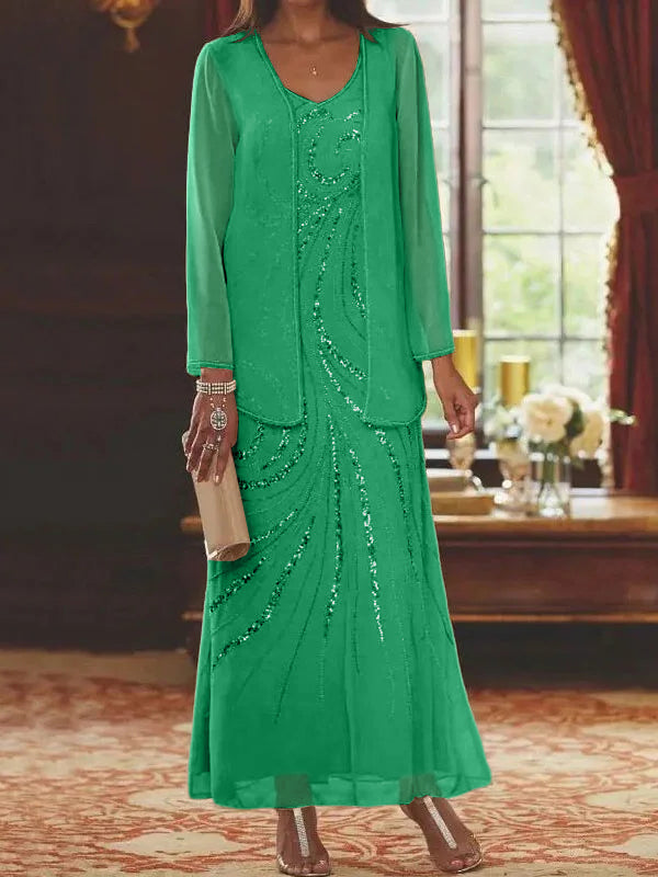 Jacketed Mother of the Bride & Groom Sheath Column Dresses with Sequins