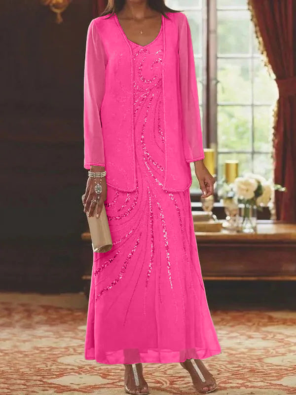 Jacketed Mother of the Bride & Groom Sheath Column Dresses with Sequins