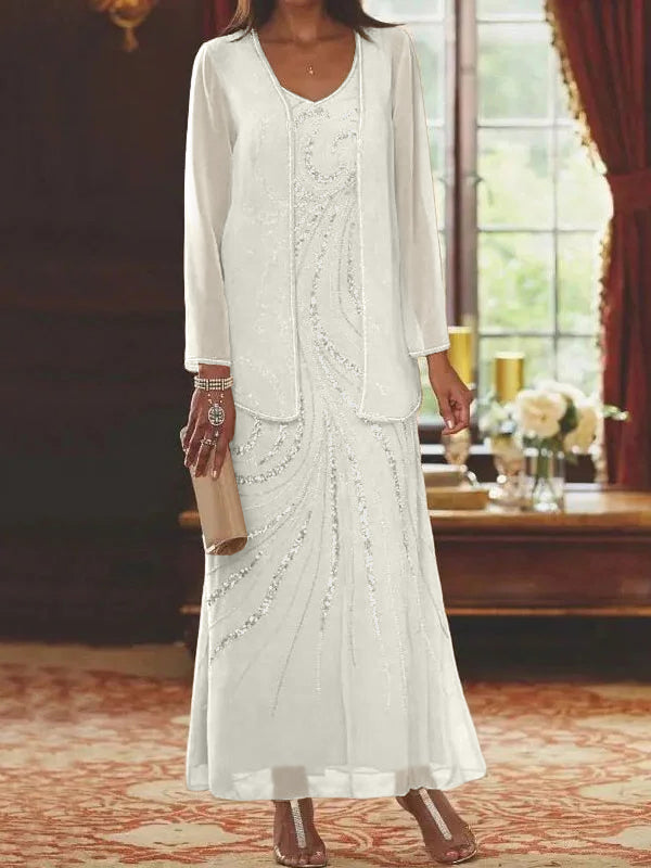 Jacketed Mother of the Bride & Groom Sheath Column Dresses with Sequins