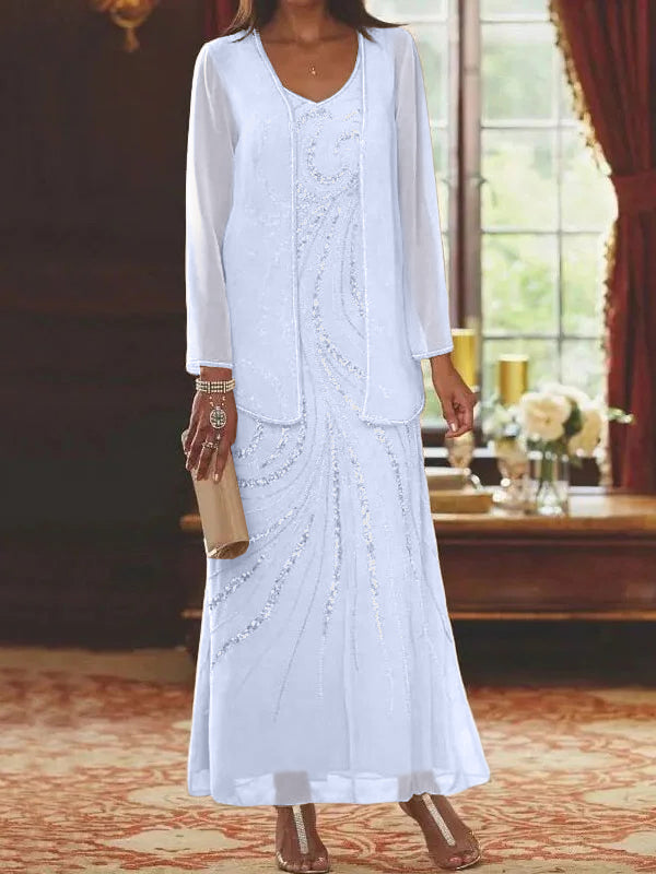 Jacketed Mother of the Bride & Groom Sheath Column Dresses with Sequins