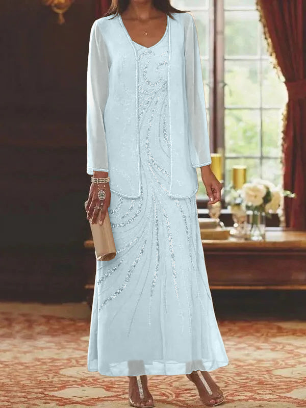 Jacketed Mother of the Bride & Groom Sheath Column Dresses with Sequins