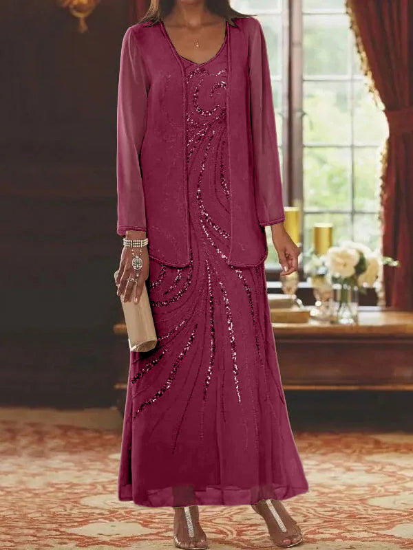 Jacketed Mother of the Bride & Groom Sheath Column Dresses with Sequins