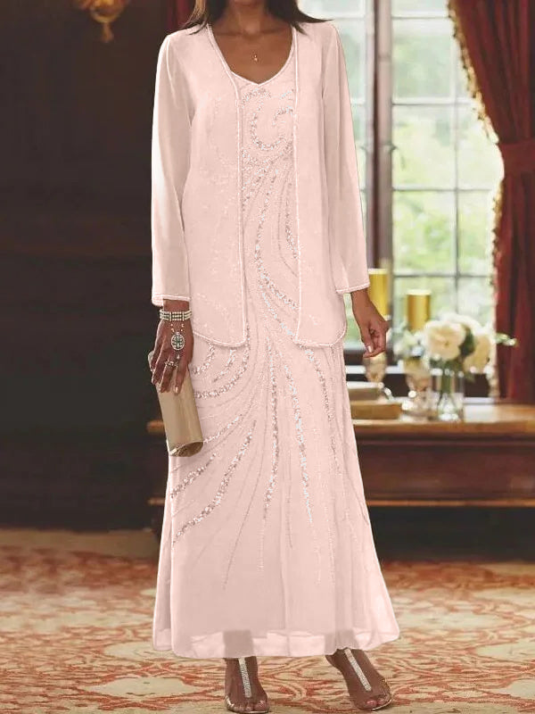Jacketed Mother of the Bride & Groom Sheath Column Dresses with Sequins