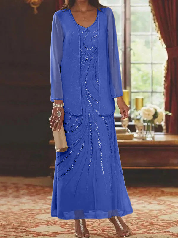 Jacketed Mother of the Bride & Groom Sheath Column Dresses with Sequins
