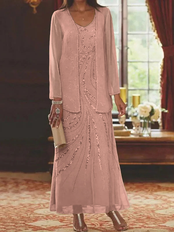 Jacketed Mother of the Bride & Groom Sheath Column Dresses with Sequins