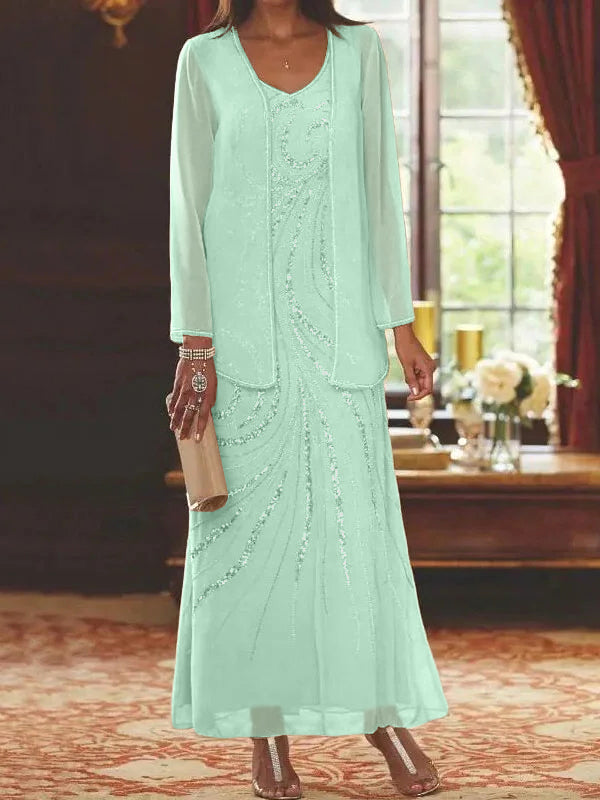 Jacketed Mother of the Bride & Groom Sheath Column Dresses with Sequins