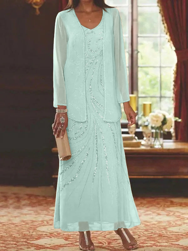 Jacketed Mother of the Bride & Groom Sheath Column Dresses with Sequins